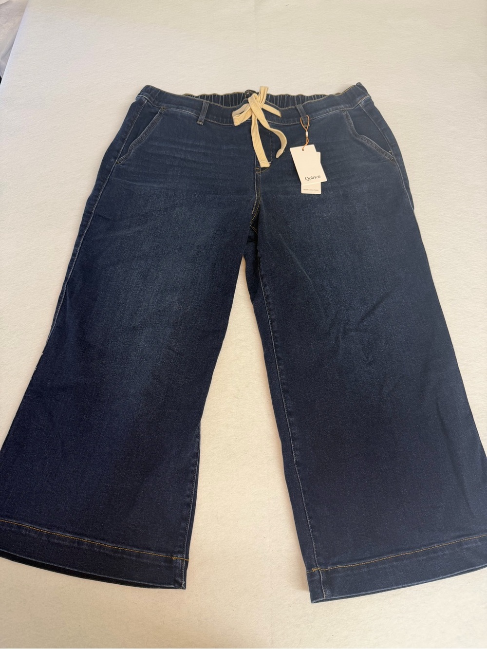 Quince Mia cropped wide leg jeans